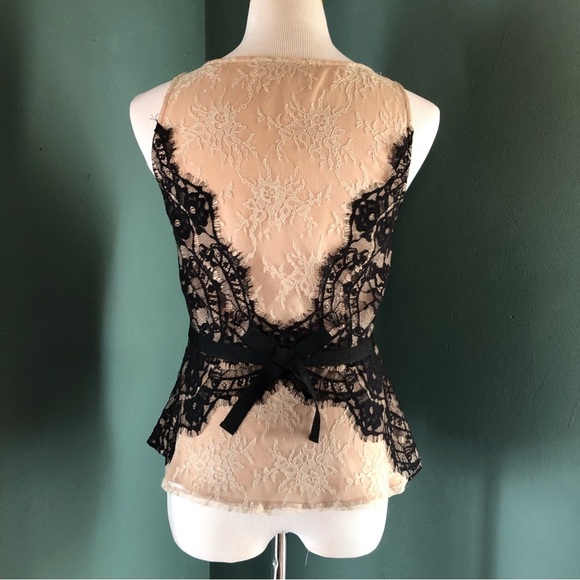 Loft Cinched waist lace top with a bow - Picture 2 of 6